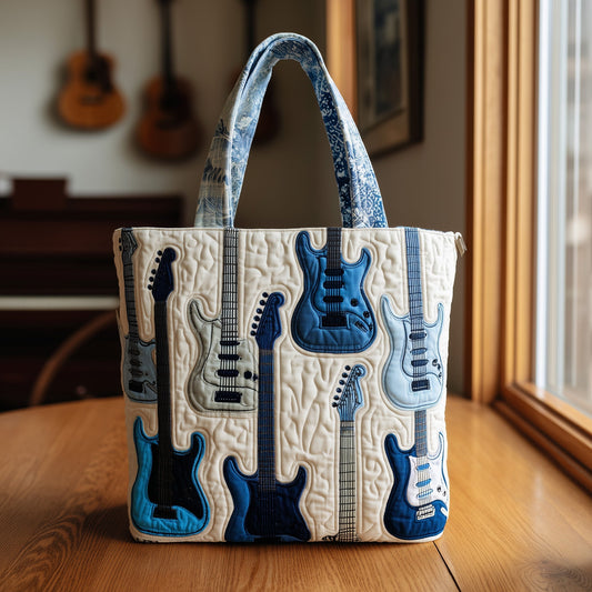 The Guitar Lover Quilted Tote 4046