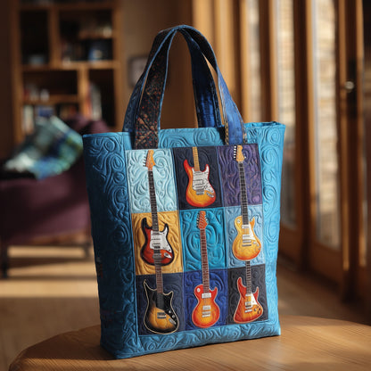 Everyday Guitars Patchwork Quilted Tote