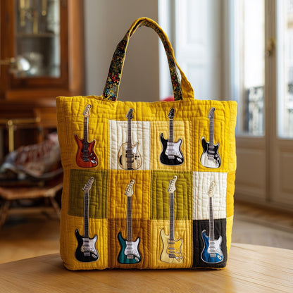 Everyday Guitars Quilted Tote Bag