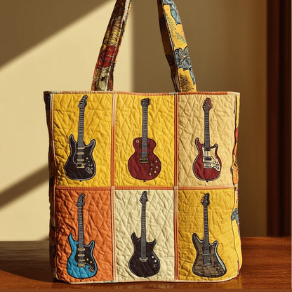 Electric Guitar Patchwork Quilted Tote
