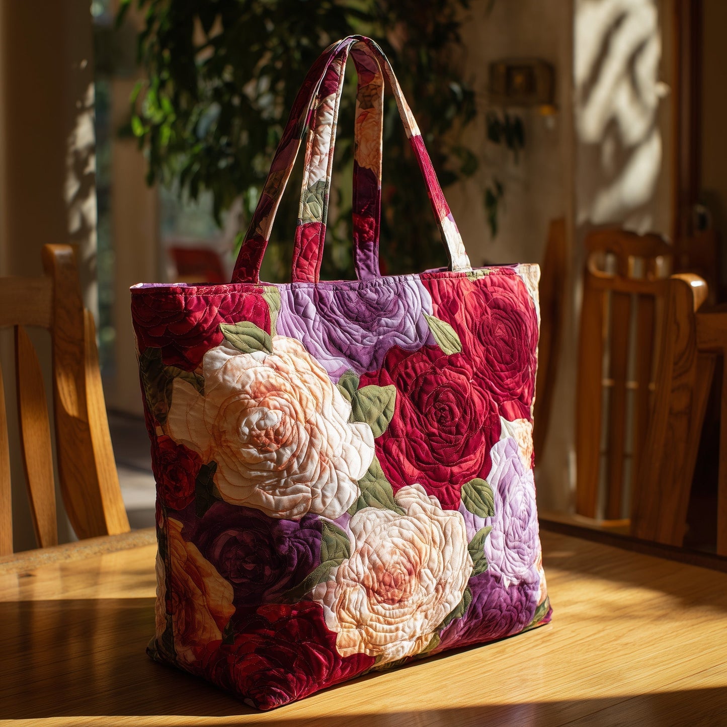 The Blooming Roses Quilted Tote
