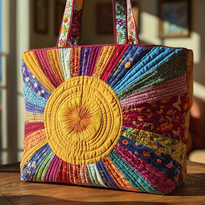 Everyday Colorful Sunburst Quilted Tote