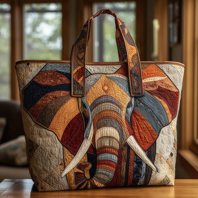 Everyday Elephant Artwork Quilted Tote
