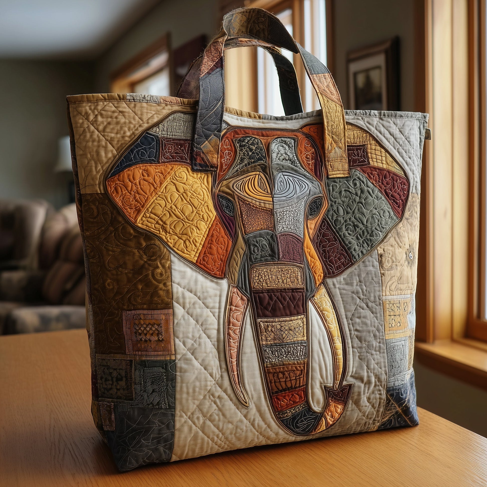 Everyday Elephant Patchwork Tote Bag