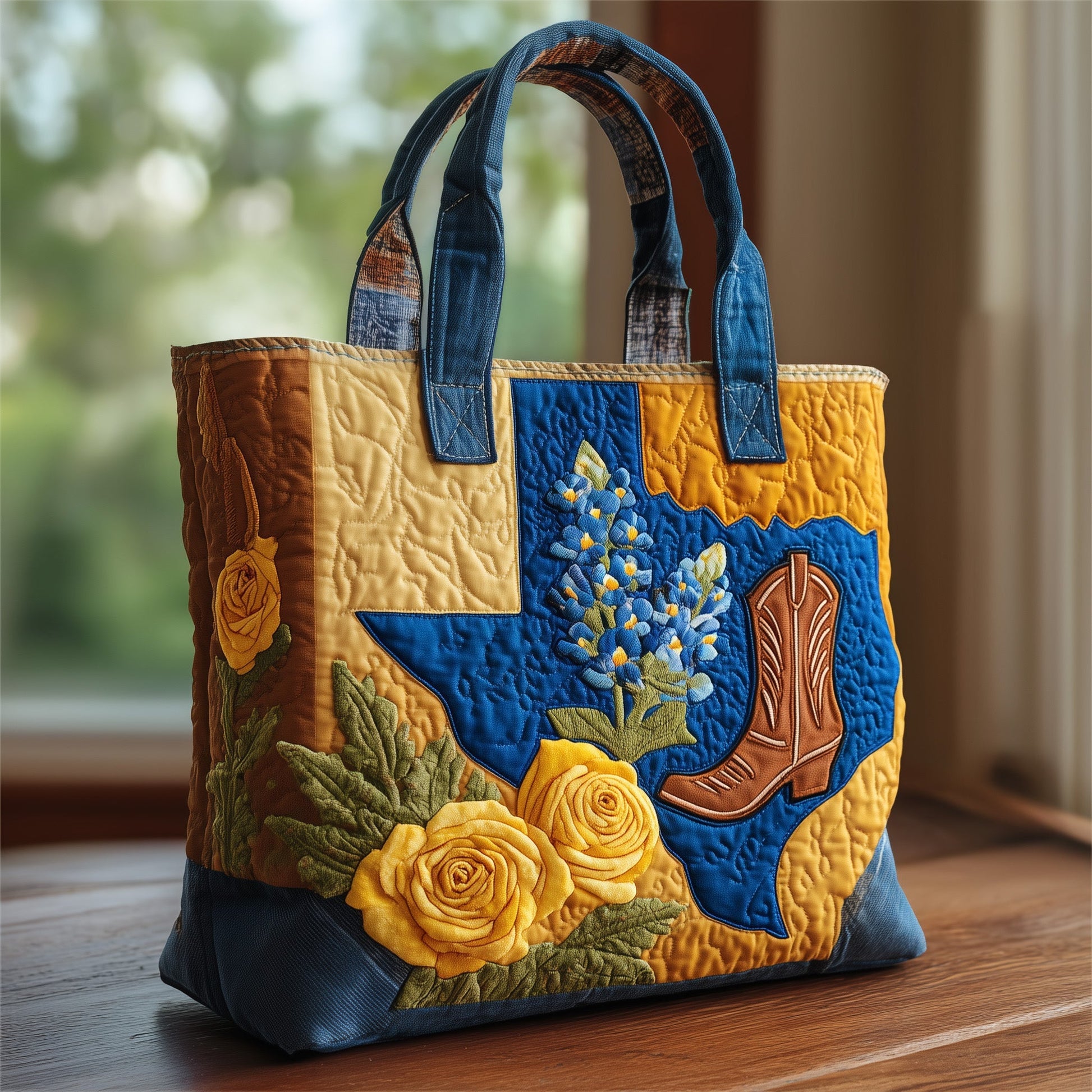 Texas State Flowers Quilted Tote