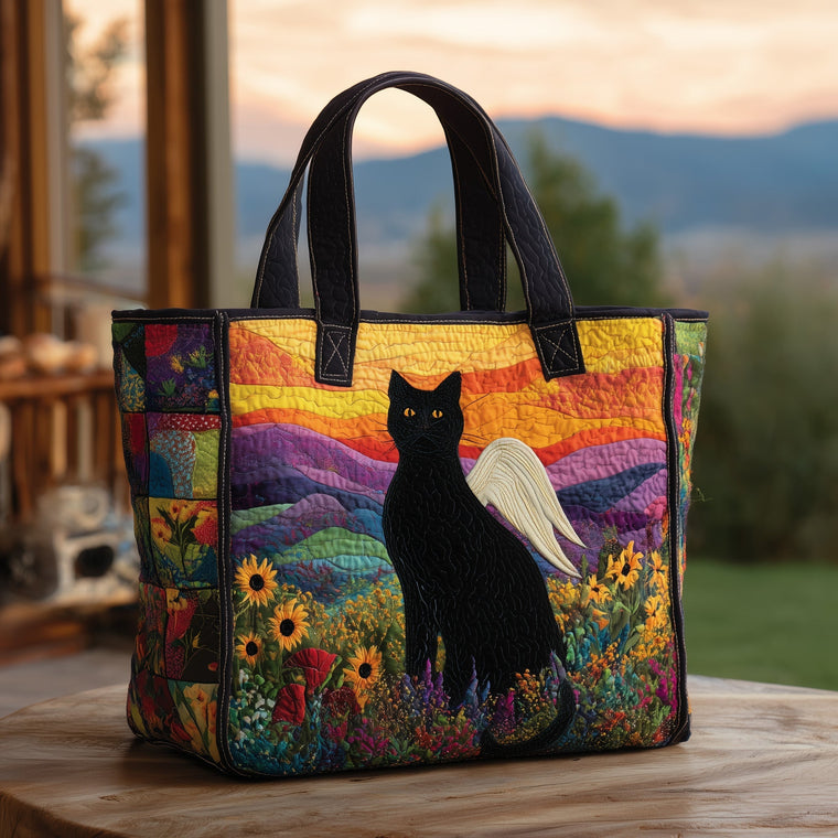 Everyday Sunrise Cat Quilted Tote