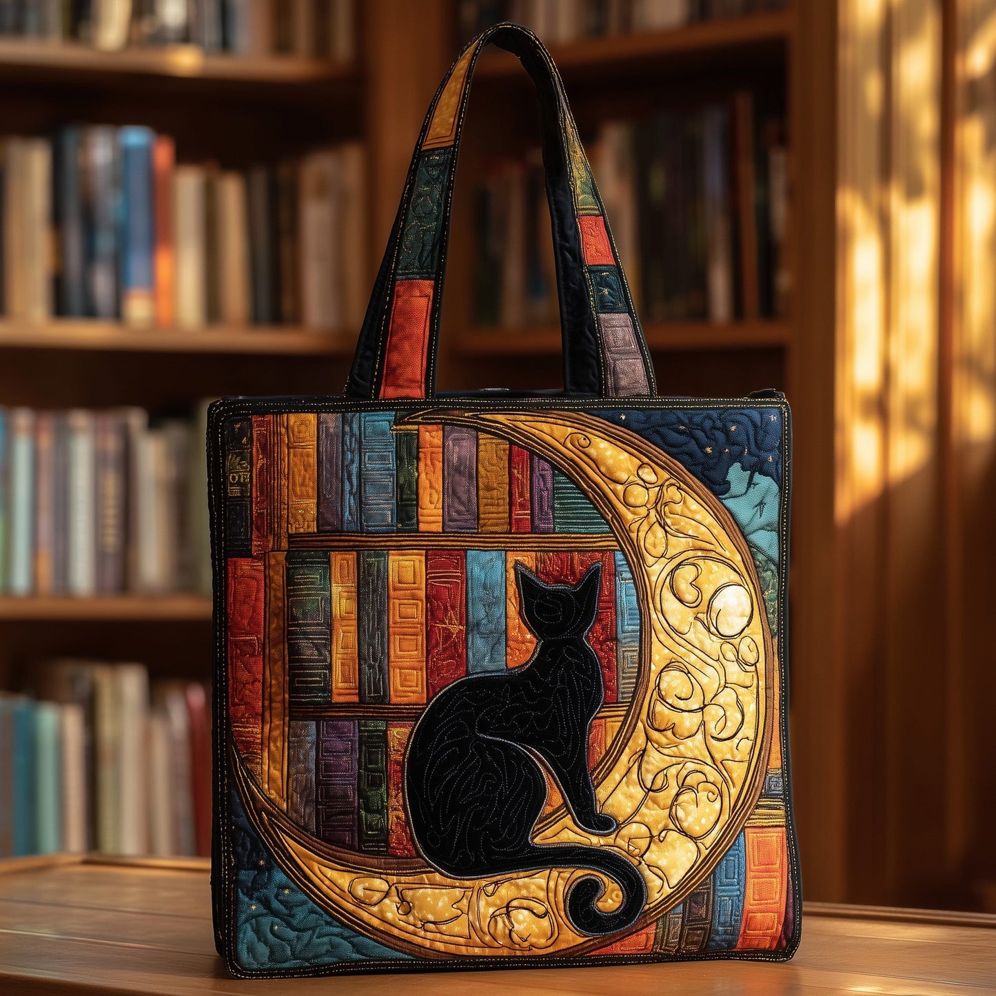 Black Cat Moon Books Quilted Tote