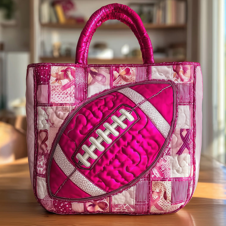 Everyday Pink Football Quilted Tote