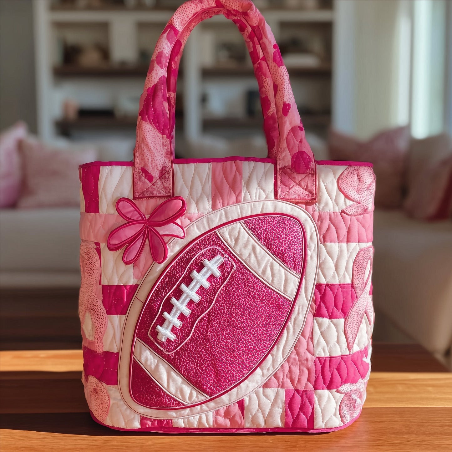 Everyday Pink Football Tote Bag