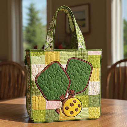 Pickleball Paddles Ball Quilted Tote