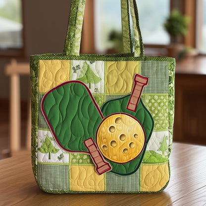 Pickleball Paddle Ball Quilted Tote