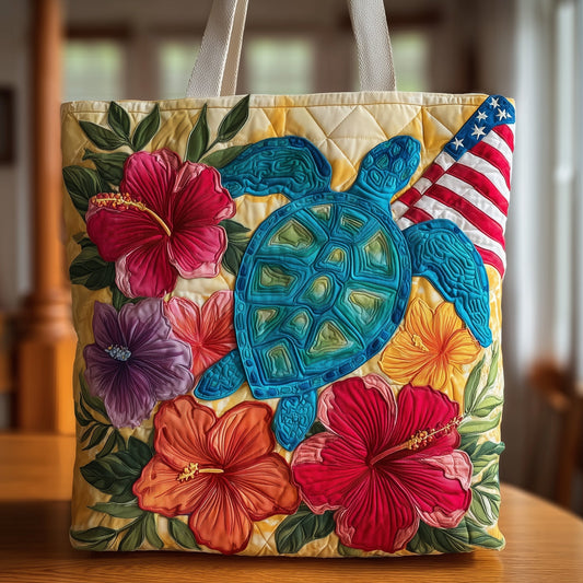 The Turtle Blossom Quilted Tote
