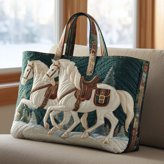 The Winter Horses Quilted Tote