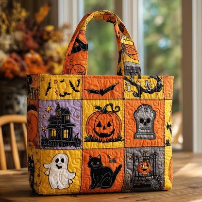 Halloween Patchwork Motif Quilted Tote