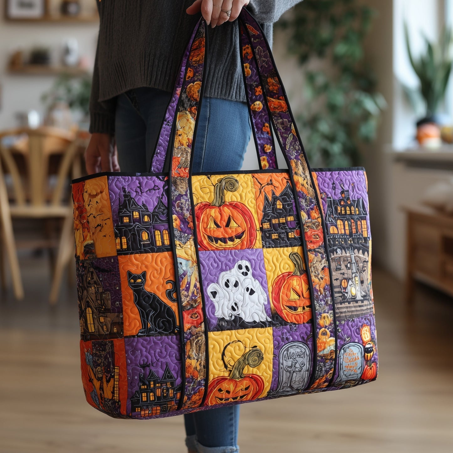 Everyday Halloween Patchwork Tote Bag