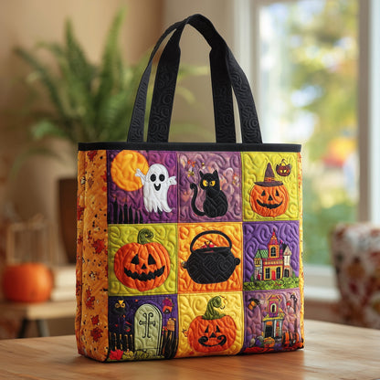 Halloween Patchwork Characters Quilted Tote