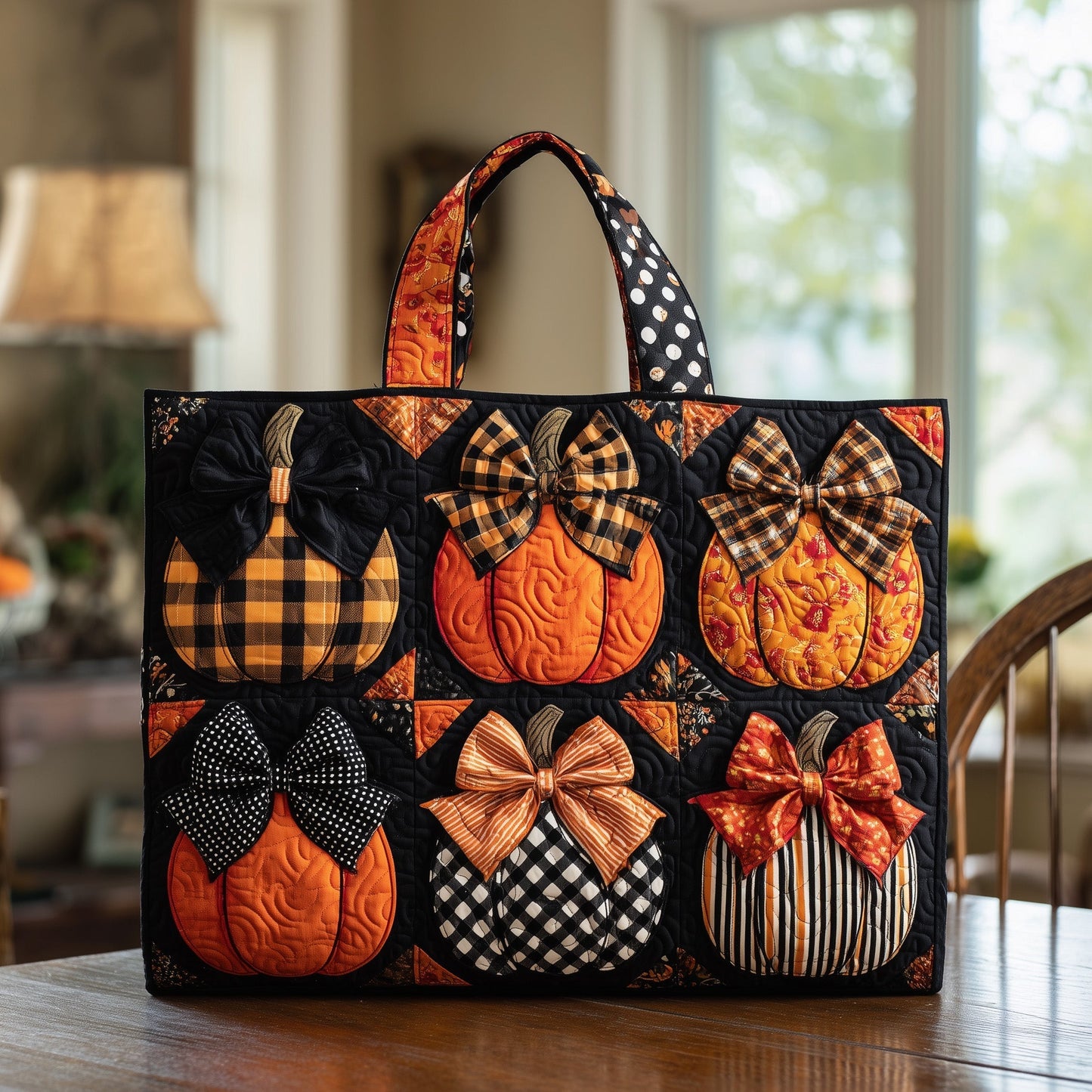 Everyday Coquette Pumpkin Quilted Tote