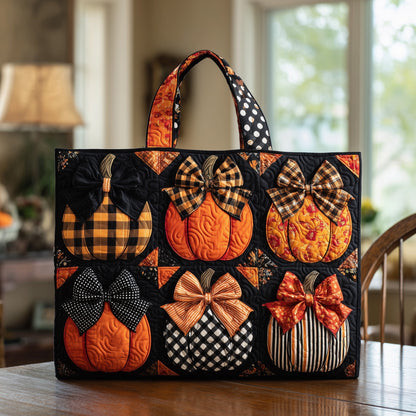 Everyday Coquette Pumpkin Quilted Tote