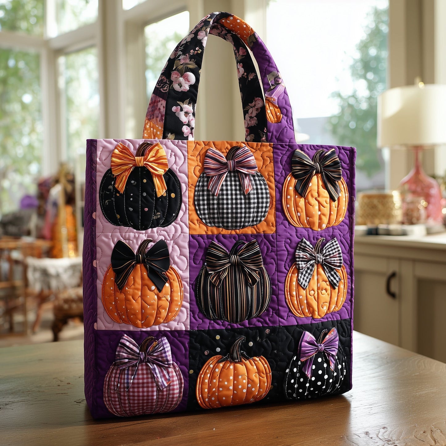 The Autumn Pumpkin Quilted Tote 4247