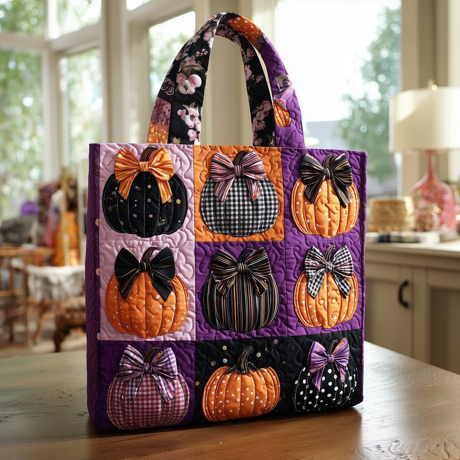 The Autumn Pumpkin Quilted Tote 4247