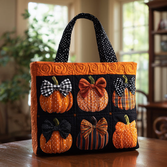 The Festive Pumpkin Quilted Tote 4252