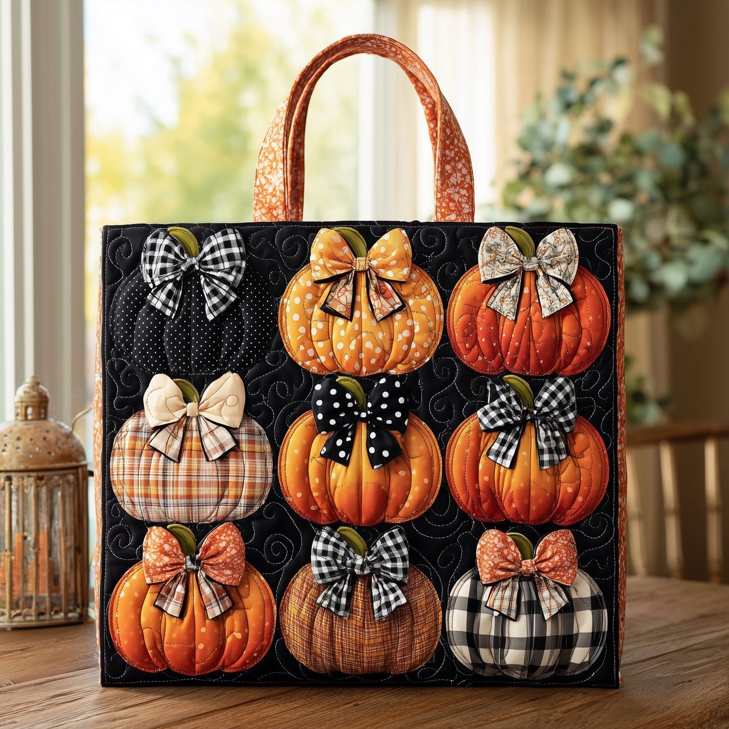 The Autumn Pumpkin Quilted Tote 4253