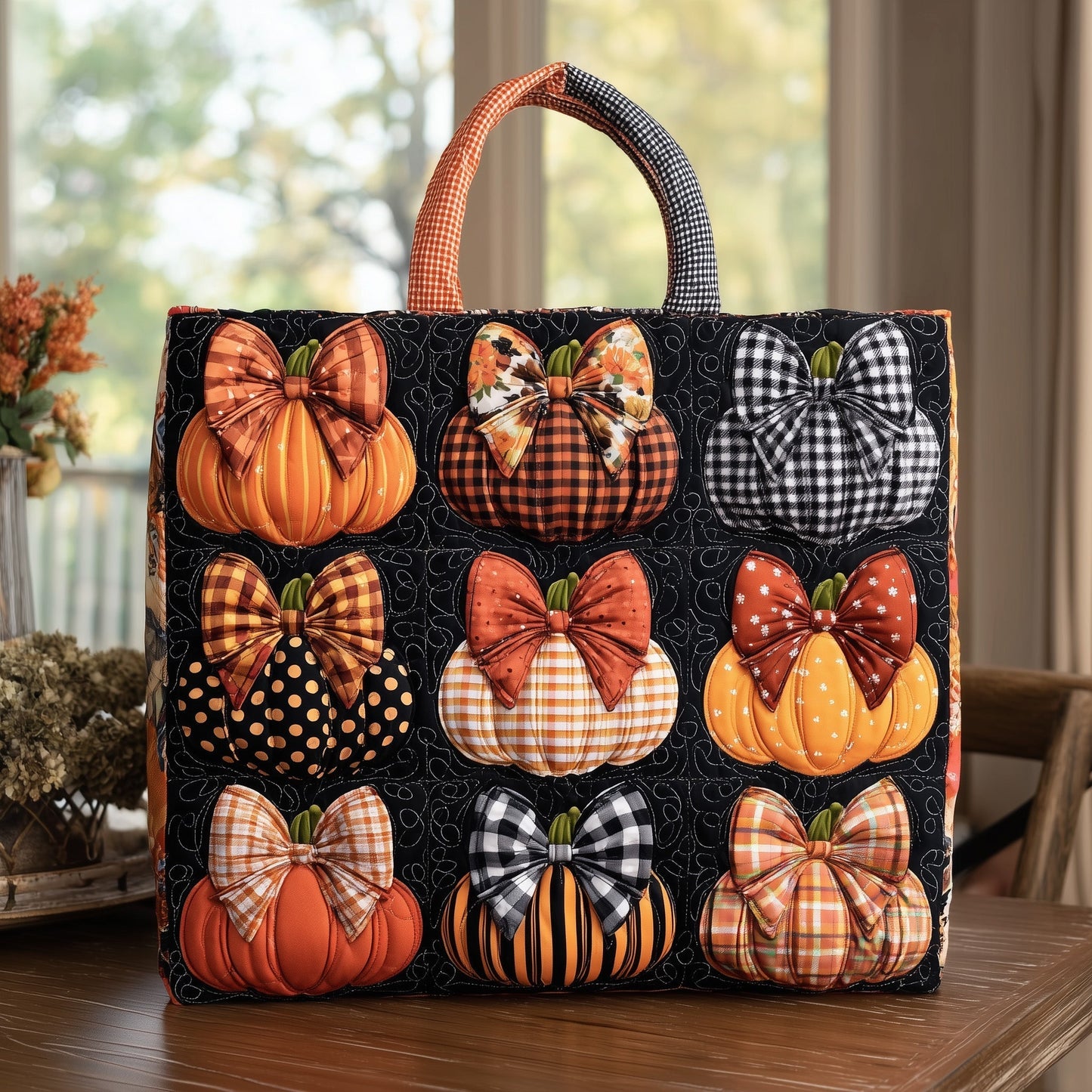 The Autumn Pumpkin Quilted Tote 4254