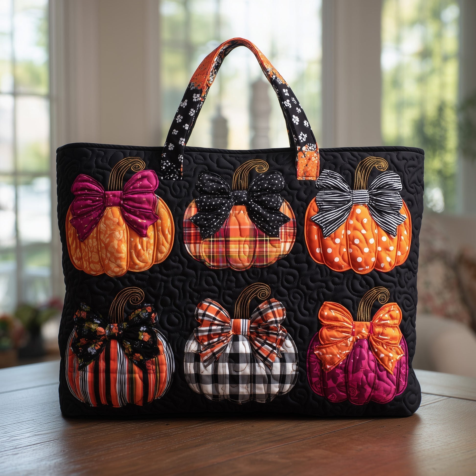 Decorative Pumpkins Bows Tote Bag