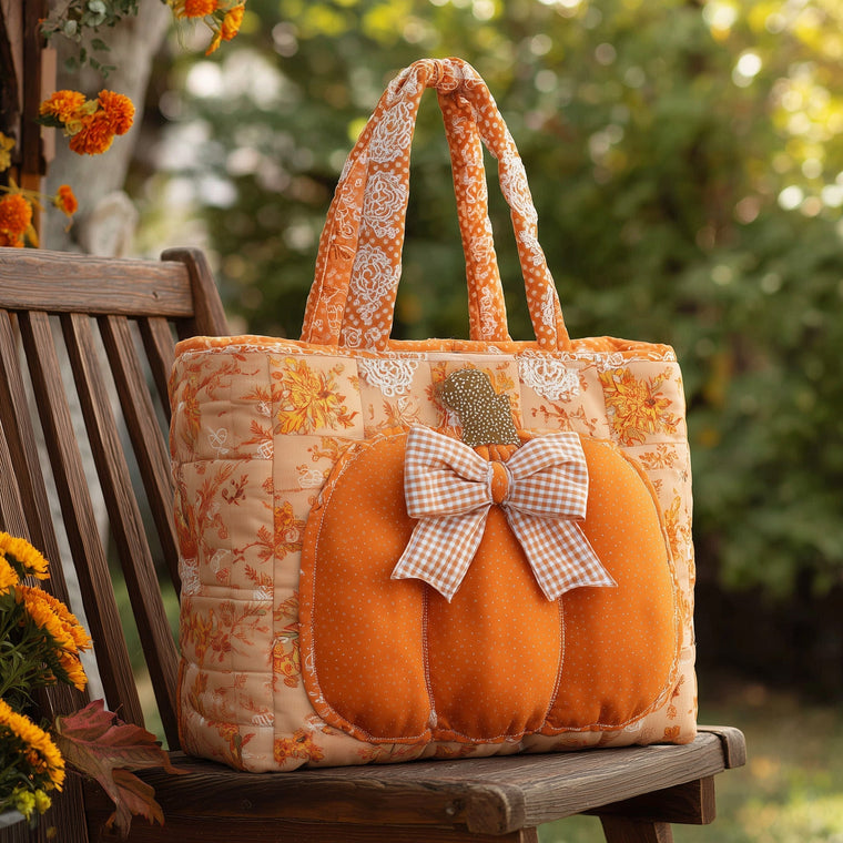 Everyday Pumpkin Bow Tote Bag