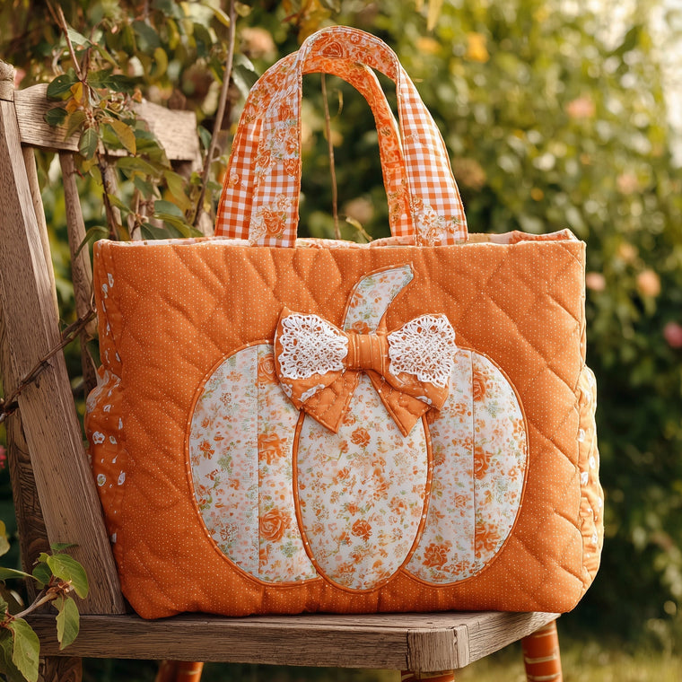 The Lace Pumpkin Quilted Tote 4267