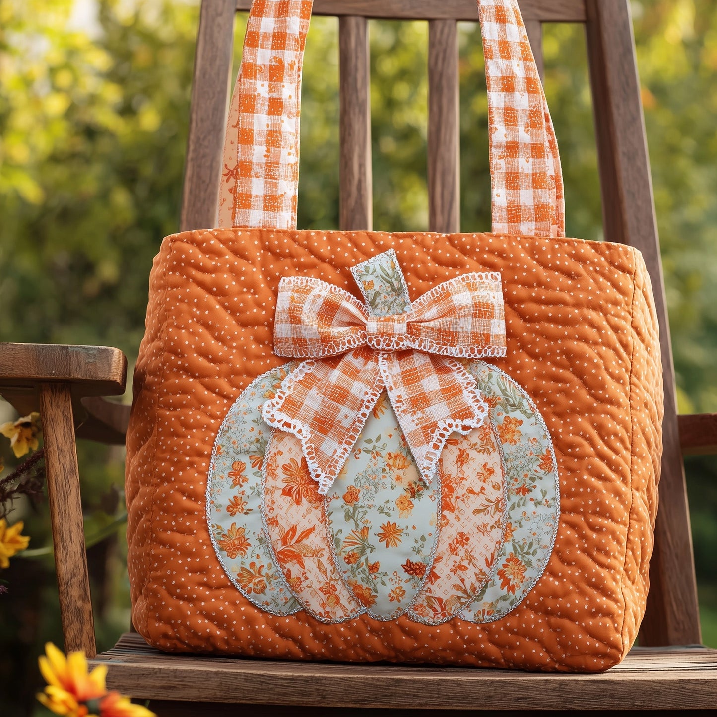 The Lace Pumpkin Quilted Tote 4268