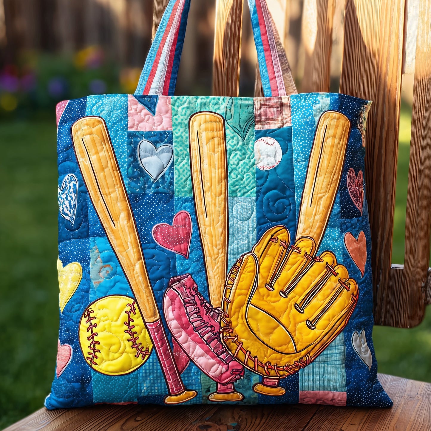 Softball Sports Gear Quilted Tote
