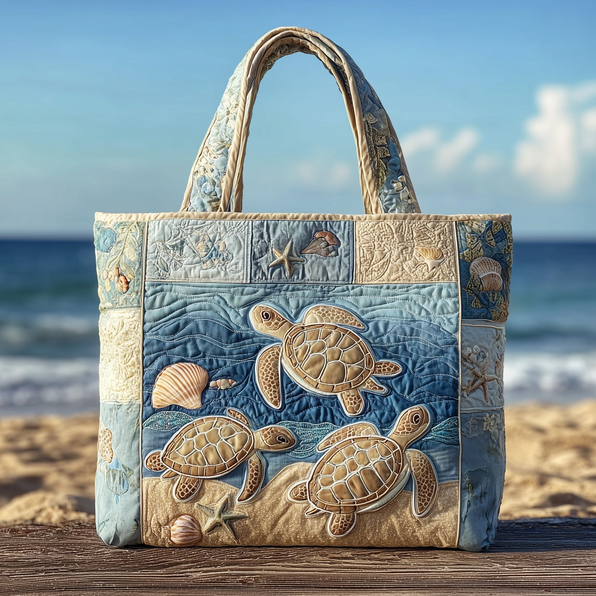 Everyday Coastal Breeze Quilted Tote