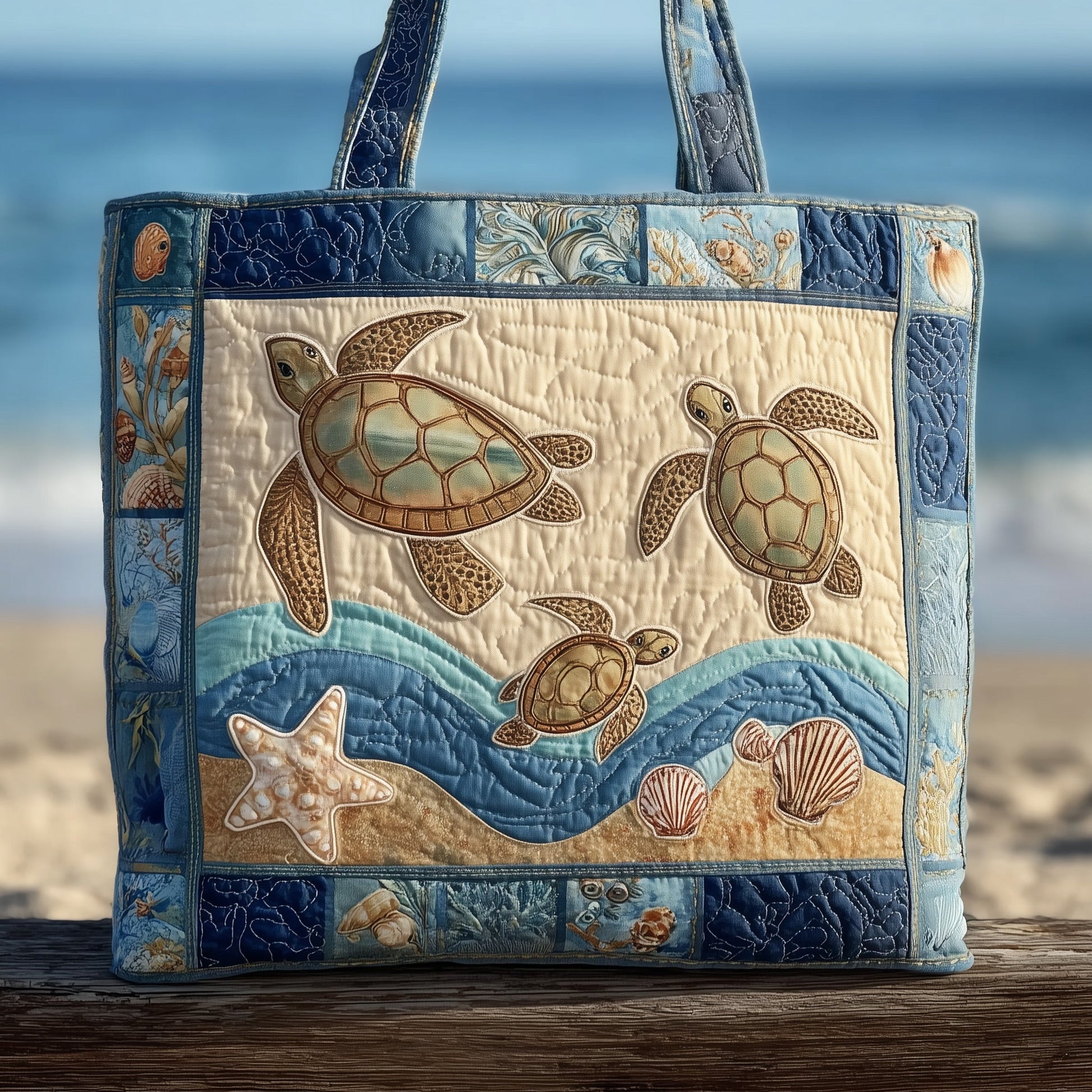 The Sea Turtle Quilted Tote 4286