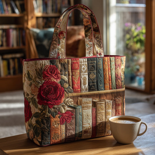 Vintage Books Roses Tote Bag