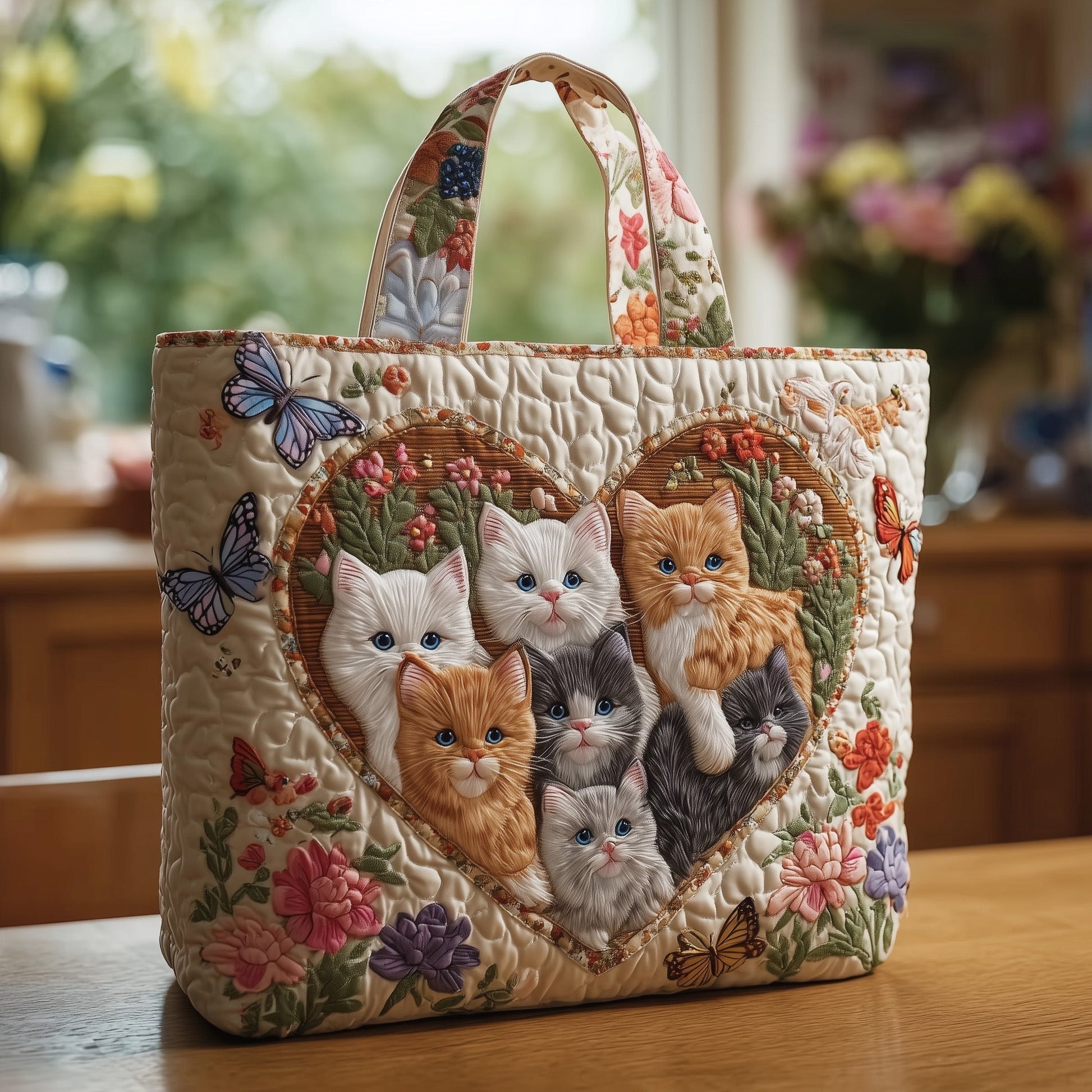 The Whiskered Friends Quilted Tote