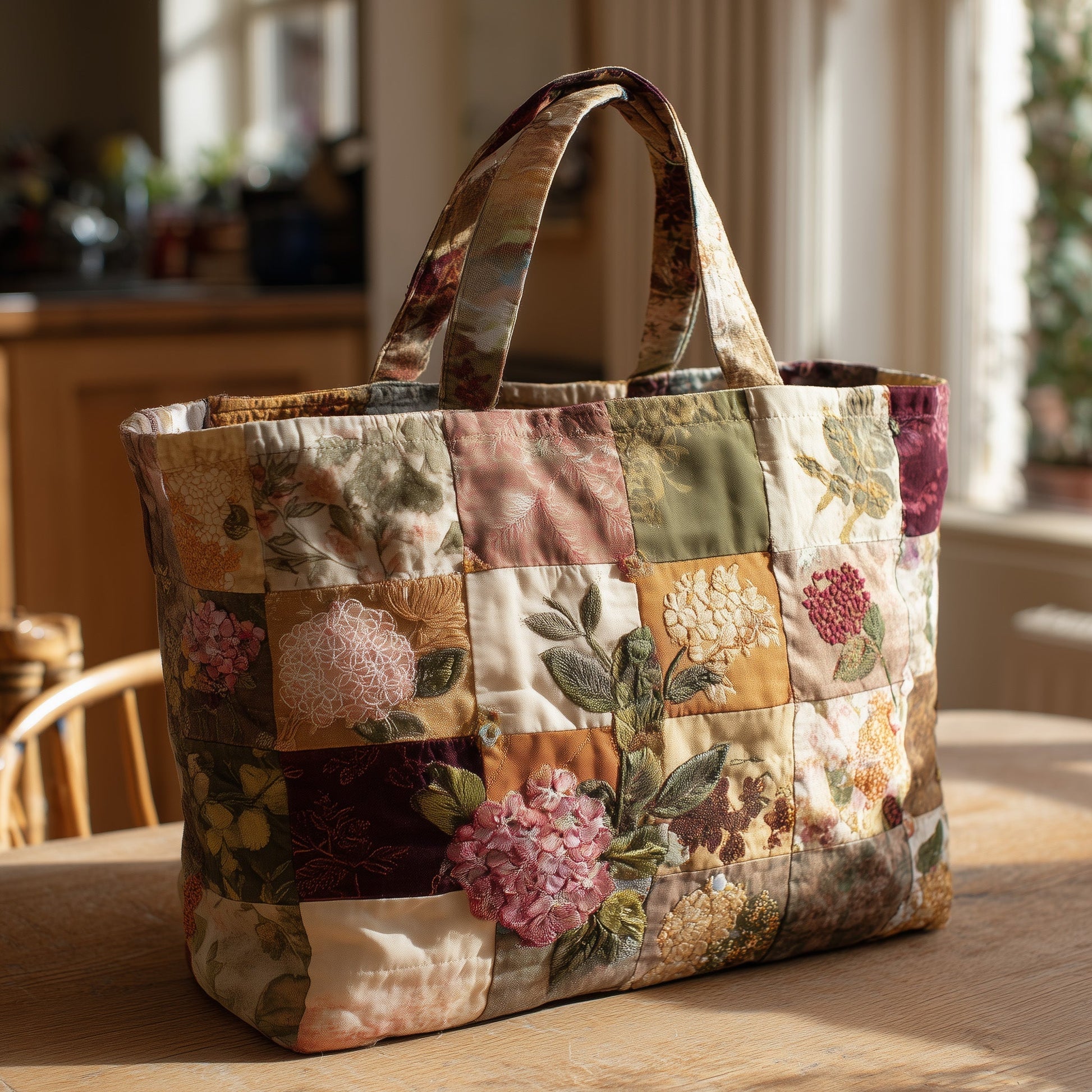 The Vintage Petals Quilted Tote
