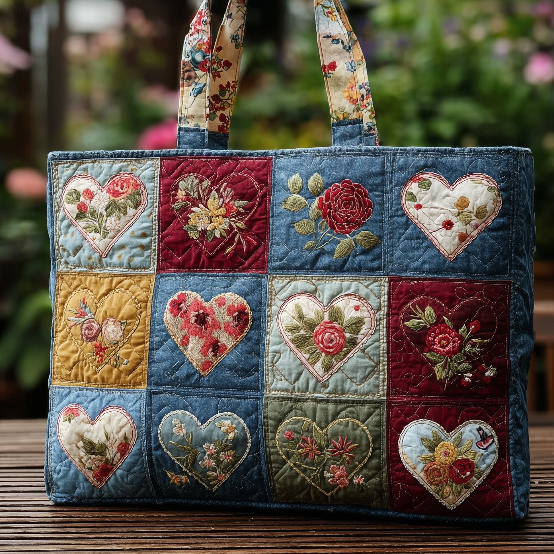 Everyday Flowers Quilted Tote Bag