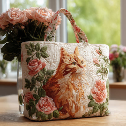 Everyday Cat Roses Tote Bag