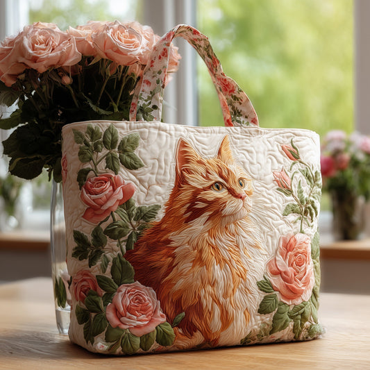 Everyday Cat Roses Tote Bag