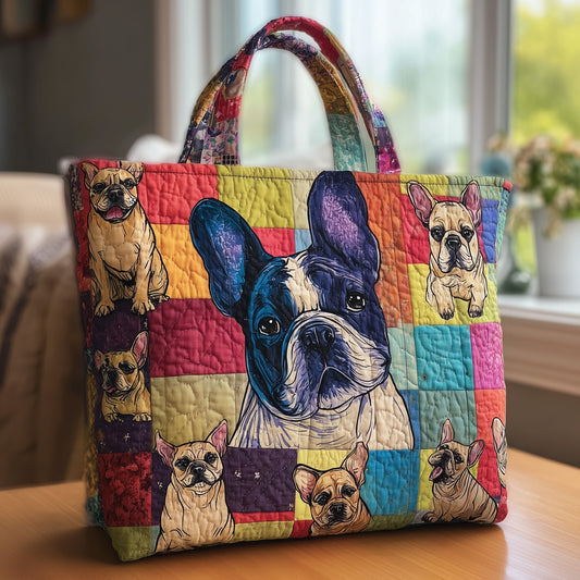 French Bulldog Artwork Quilted Tote