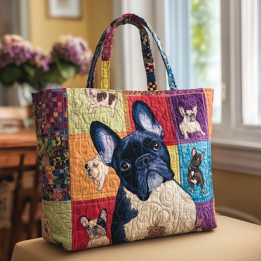 French Bulldog Dogs Quilted Tote