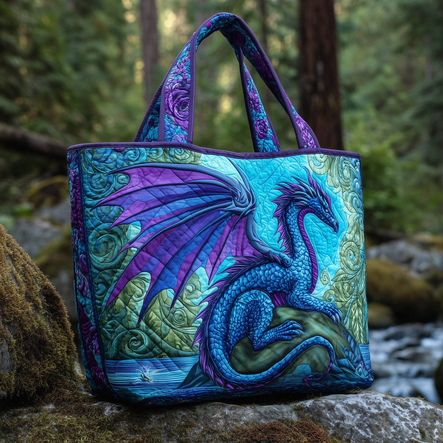 Dragon Celestial Fantasy Quilted Tote