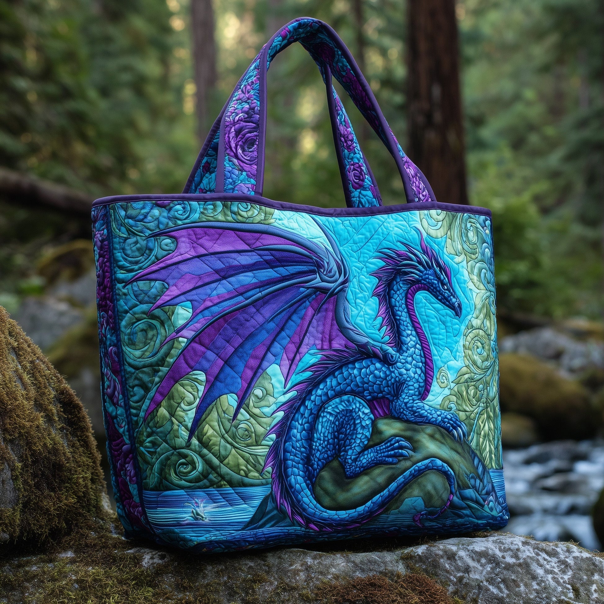 Dragon Celestial Fantasy Quilted Tote