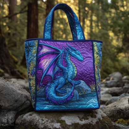 Blue Dragon Illustration Tote Bag