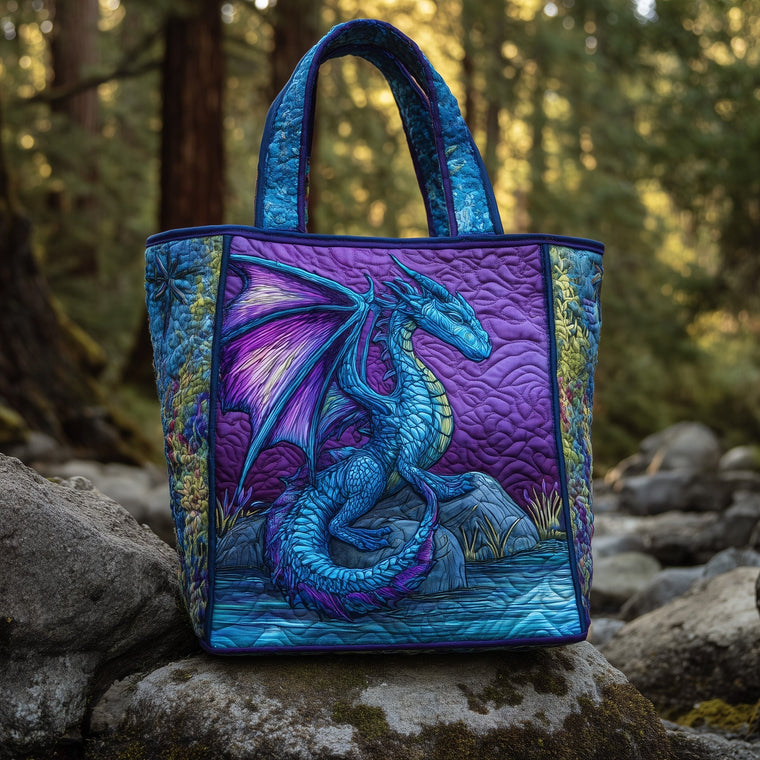 Blue Dragon Illustration Tote Bag