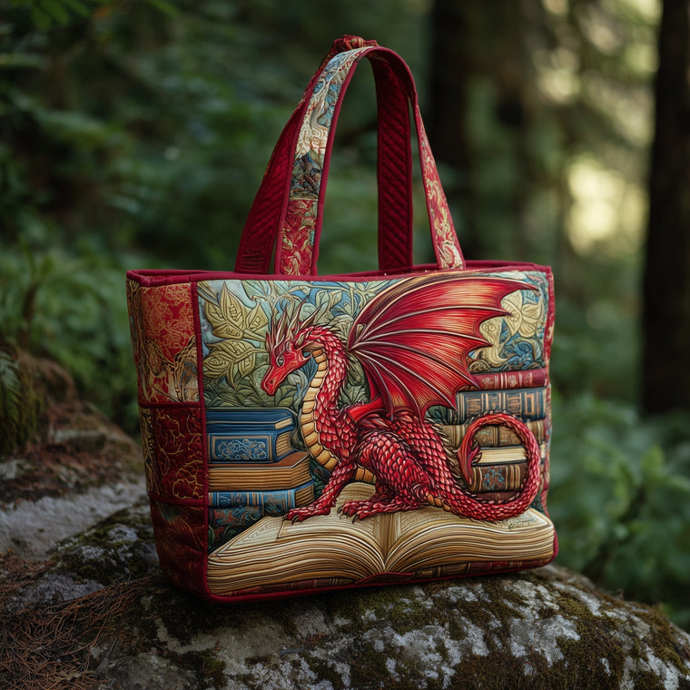 Red Dragon Illustration Tote Bag