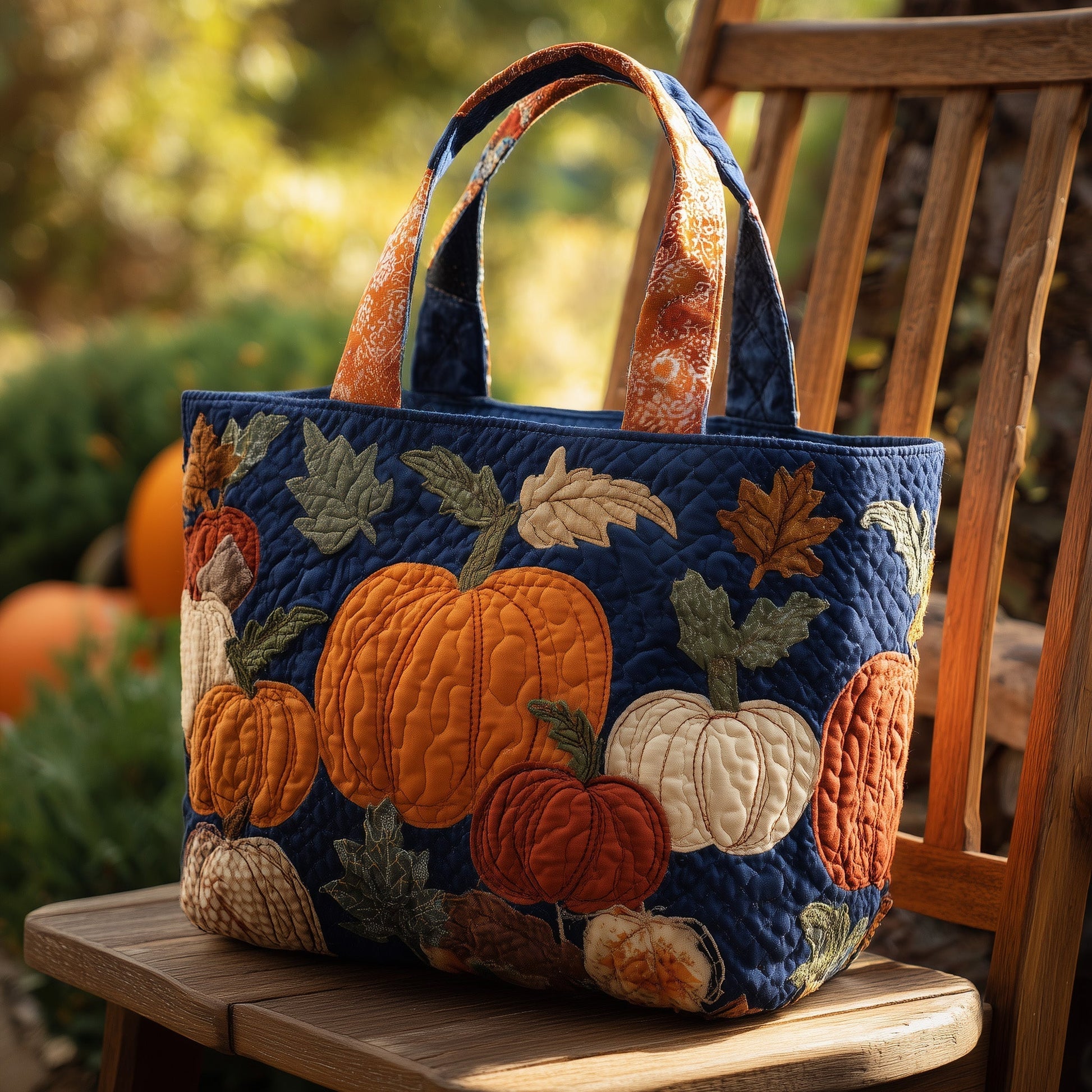 Everyday Pumpkin Season Quilted Tote