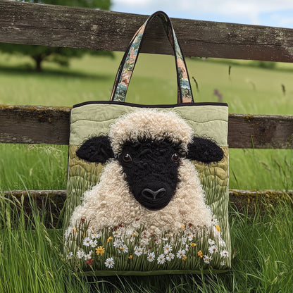 Sheep Floral Meadow Tote Bag