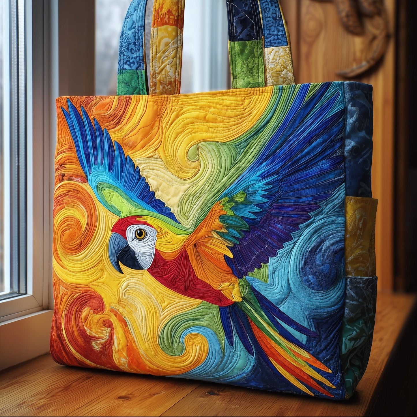 Colorful Parrot Bird Tote Bag